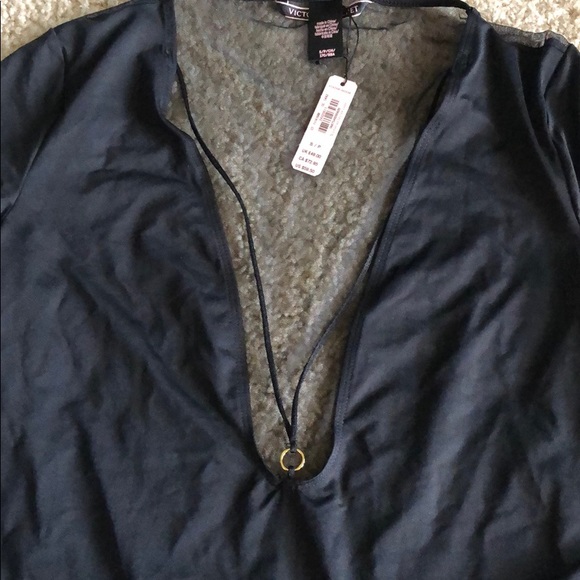 Victoria’s Secret Black Plunge Bodysuit Teddy XS - Picture 3 of 6